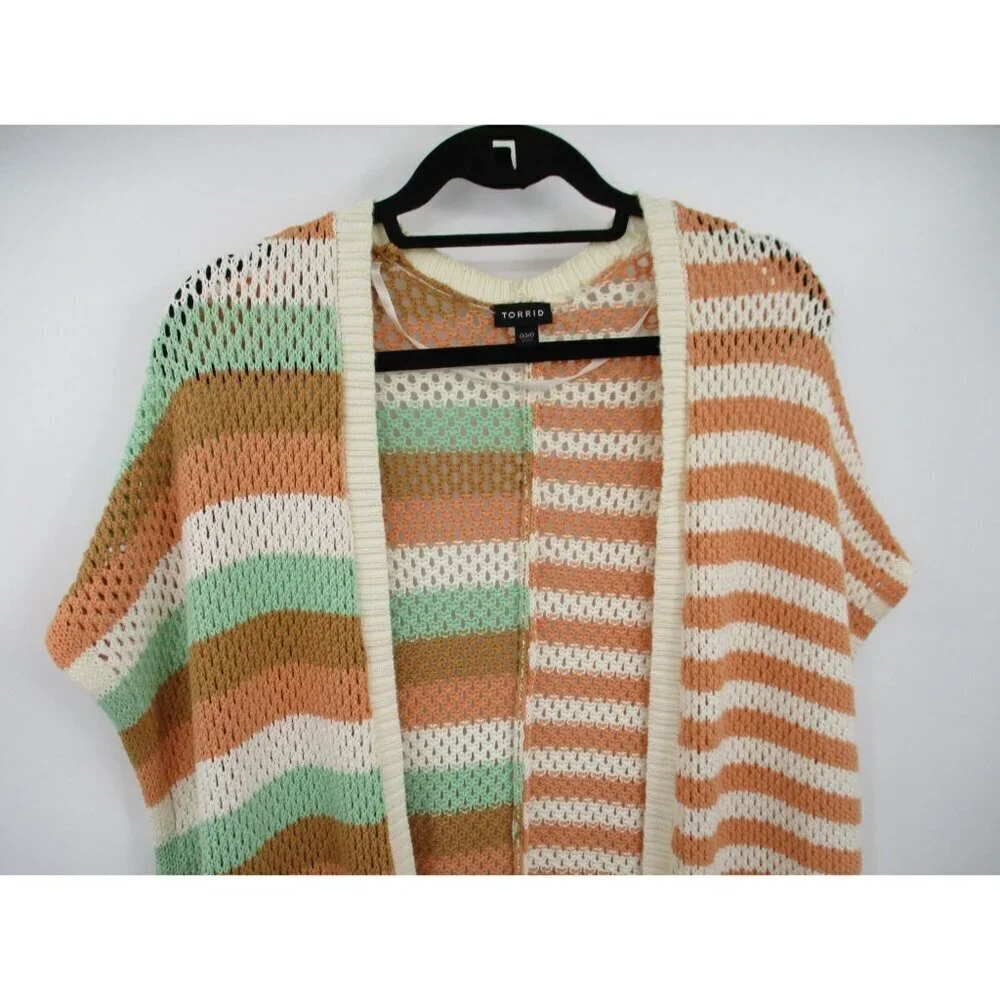 Torrid Womens Sweater Cardigan Boho Beach Size 00 0 M L Casual Open Front